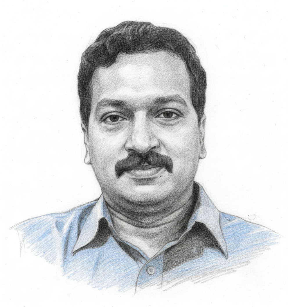 Pencil portrait of Harikumar G Pillai